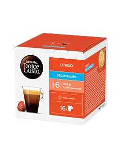 Nescaf&eacute; Lungo Koffeinfrei Packung und Kapsel f&uuml;r Dolce Gusto