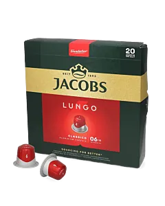 Jacobs Lungo 6 Classico XL package and capsule for Nespresso&Acirc;&reg;