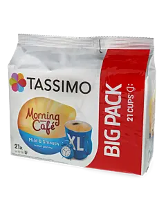 Morning Caf&eacute; Mild & Smooth XL Packung und Kapsel f&uuml;r Tassimo