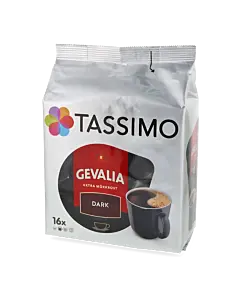 Gevalia Dark Extra M&ouml;rkrost Packung und Kapsel f&uuml;r Tassimo