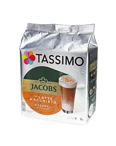 Jacobs Latte Macchiato Caramel package and capsules for Tassimo