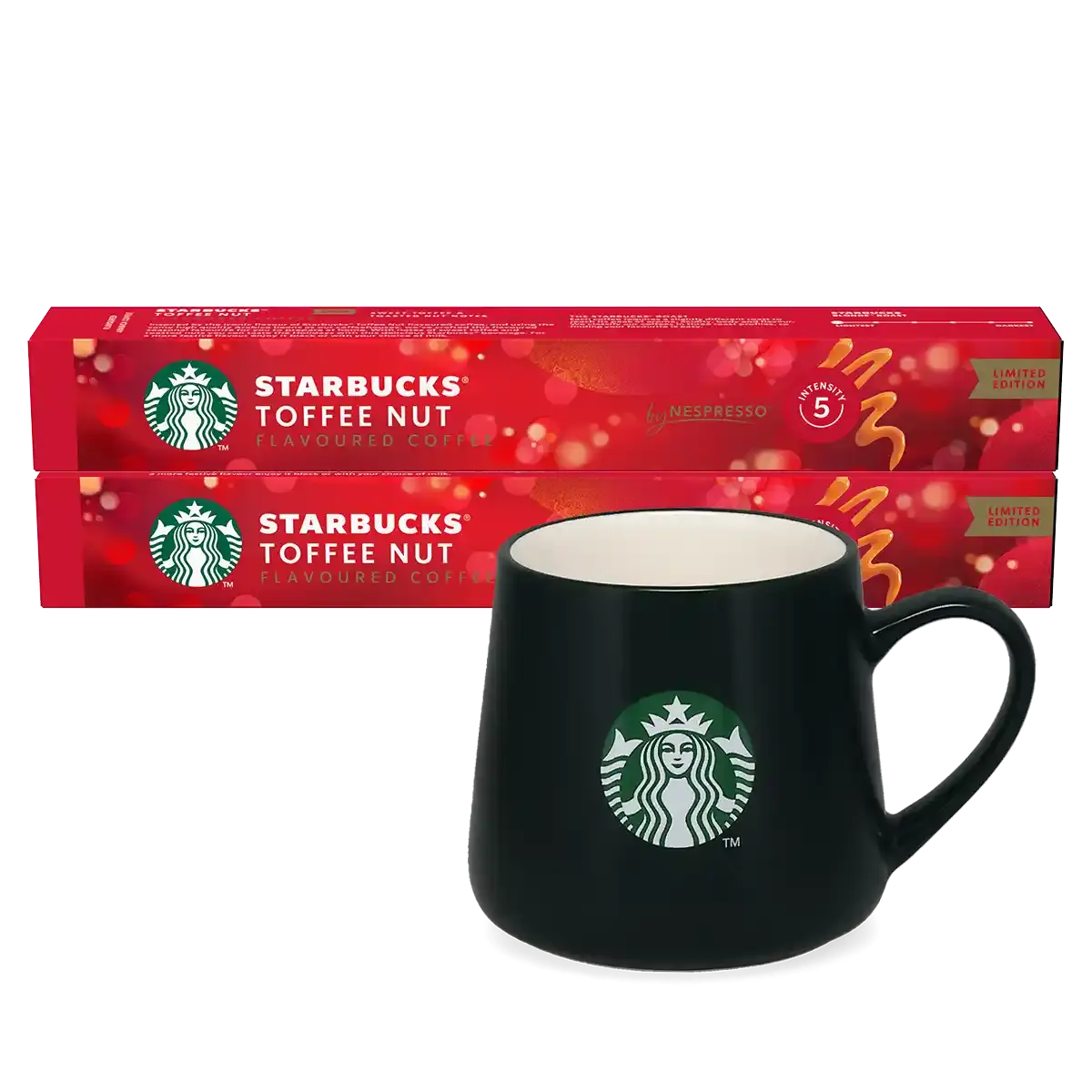 Toffee Nut + Dunkelgrüner Becher-Bundle