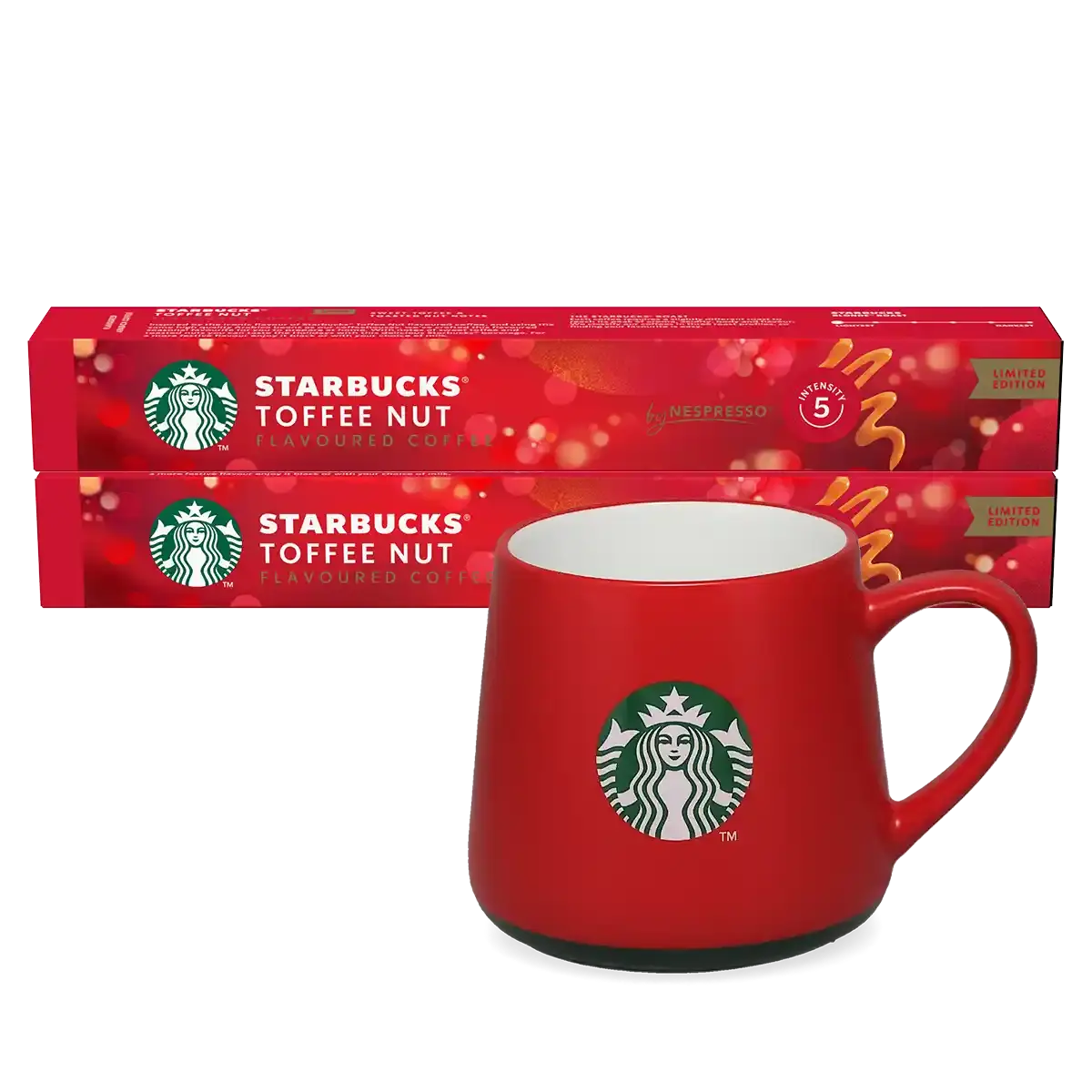 Toffee Nut + Roter Becher-Bundle