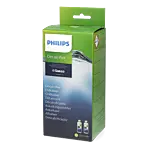 Verpackung und Inhalt des Philips Entkalkers