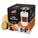 Café René Latte Macchiato Packung und Kapsel für Dolce Gusto

